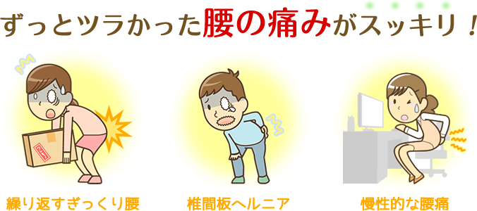 ずっとツラかった腰の痛みがスッキリ!